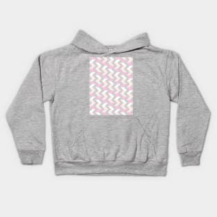 Chevron Geometric Pattern, Pink and Grey Kids Hoodie